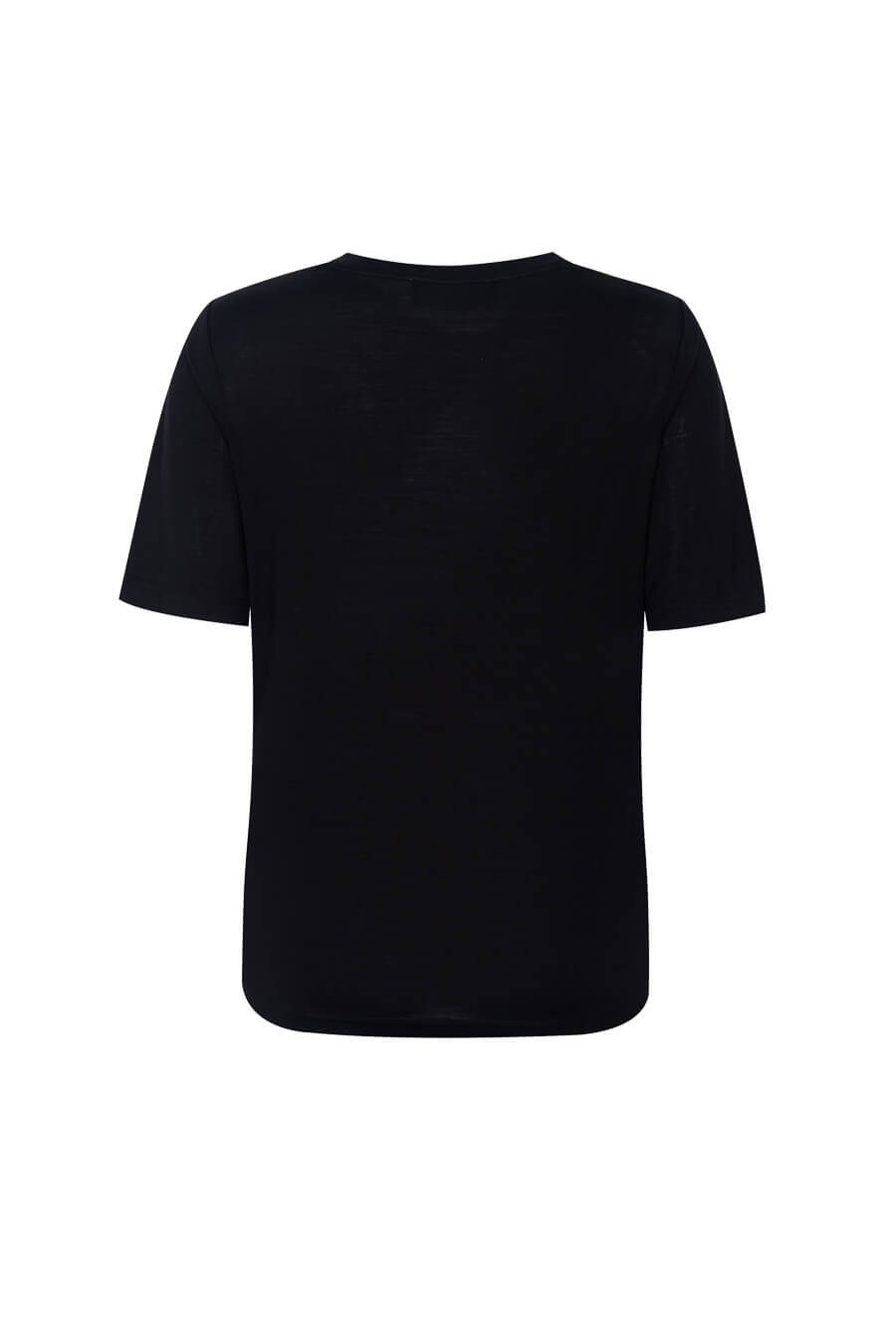 Silk T-shirt in black