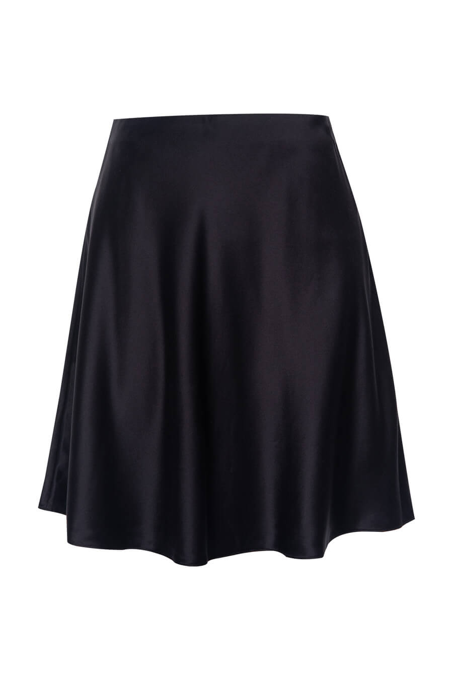 Silk mini skirt in black