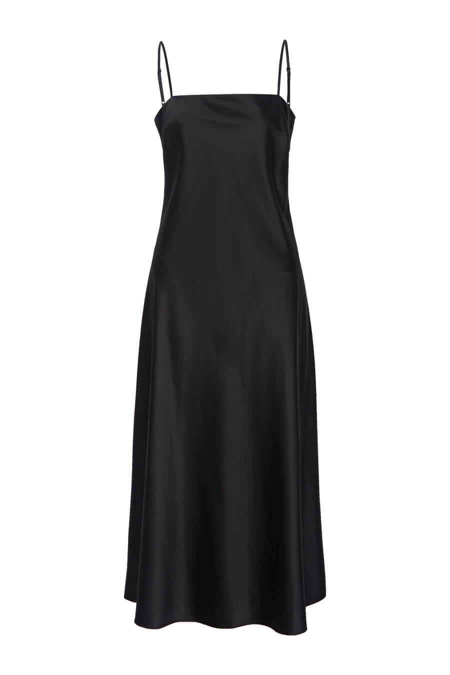 Silk maxi dress in black